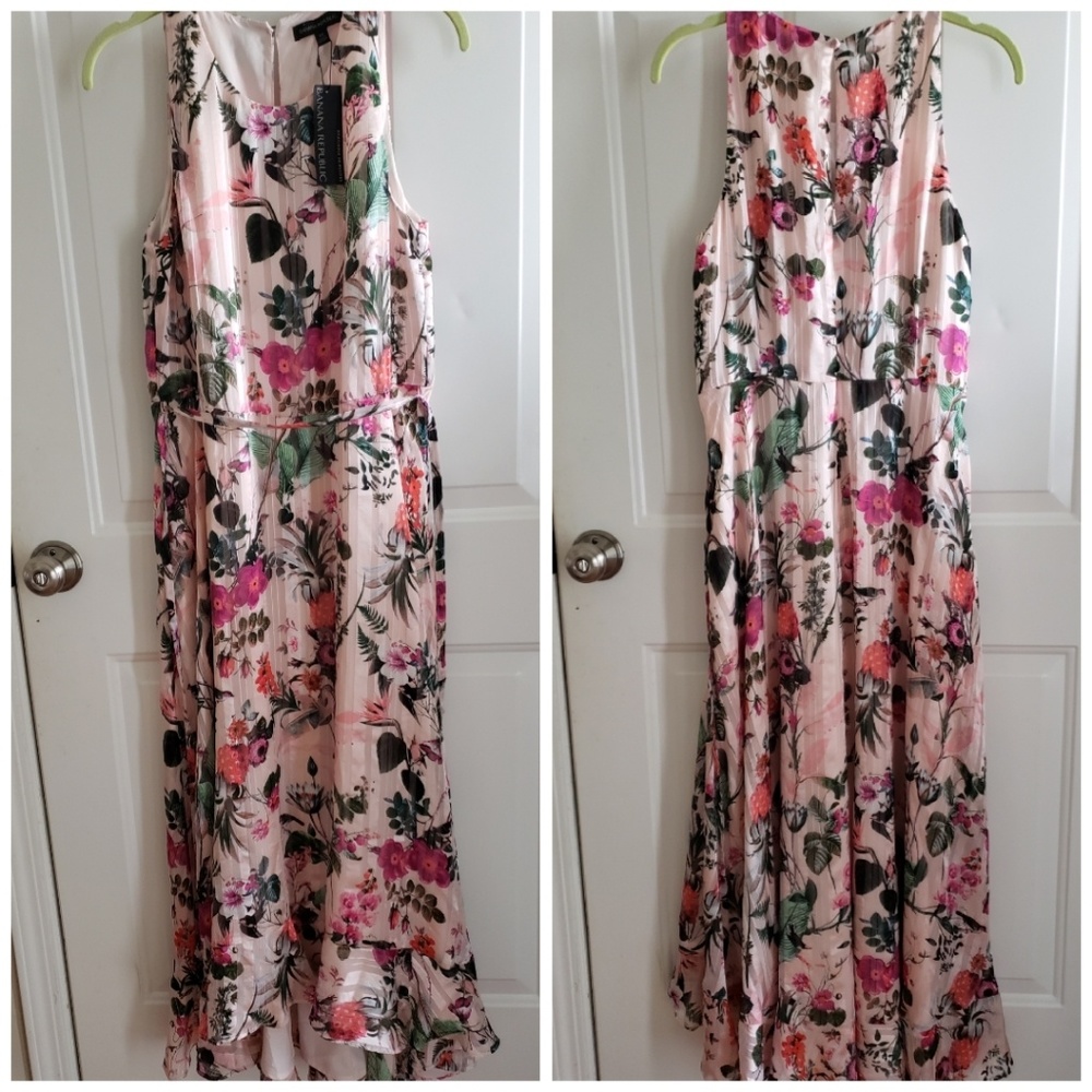 NWT Banana Republic Pink Floral Maxi Dress Size 10